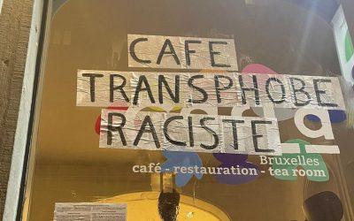Café Laïque vernield: “Shit, het ultieme argument van neofascistische transactivisten”
